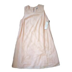 Calvin Klein Women's Cotton Eyelet Trapeze Dress Sz 14W New Lined Knee Length